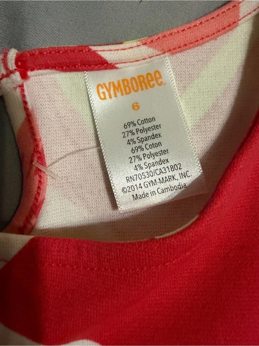 Gymboree Red Heart-Print Short Sleeve Nightgown with Pink and Yellow Accents